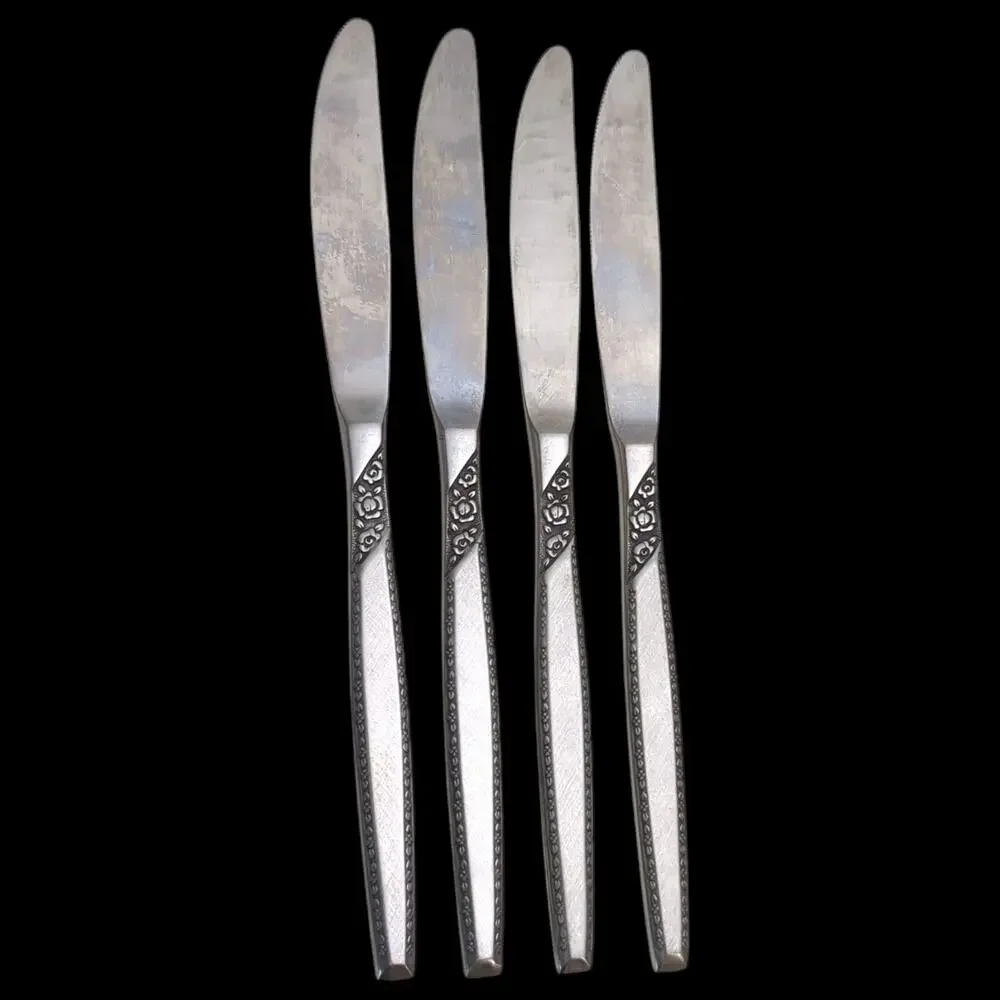 Lot 4 Vintage Orleans Silver - ORL8 - Stainless Japan - Dinner Knife